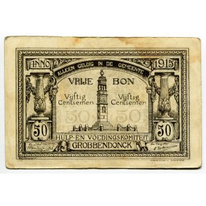 Belgium 50 Centimes 1915 Vrije Bon Grobbendonck