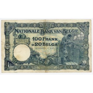 Belgium 100 Francs / 20 Belgas 1930