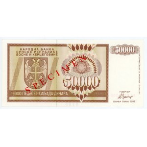 Bosnia & Herzegovina 50000 Dinara 1993 Specimen