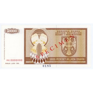 Bosnia & Herzegovina 50000 Dinara 1993 Specimen