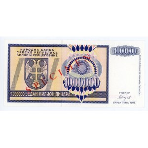 Bosnia & Herzegovina 1000000 Dinara 1993 Specimen