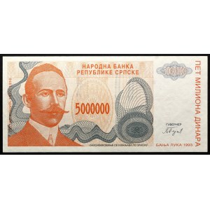 Bosnia & Herzegovina 5 000 000 Dinara 1993 Serbian Republic