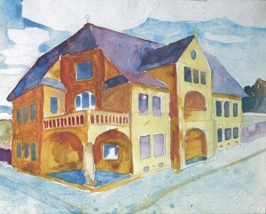 Stanisław Kamocki (1875-1944), Dom w mieście - studium perspektywy, [ok.1898]