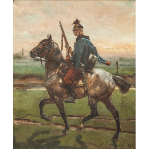 Wojciech Kossak (1856-1942), Żołnierz na koniu, [1899]