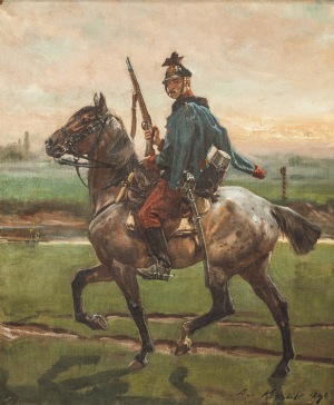 Wojciech Kossak (1856-1942), Żołnierz na koniu, [1899]