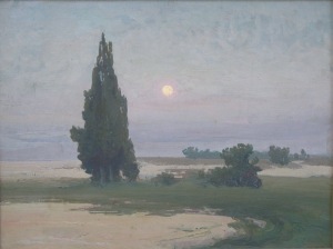 Iwan Trusz (1869-1941), Pejzaż z cyprysami