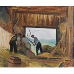 Aneri Irena Weissowa (1888-1981), Młócka w stodole III (W stodole), [1962]