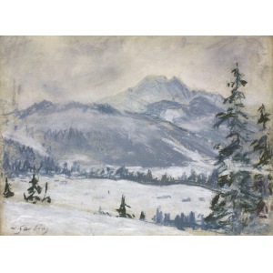 Władysław Serafin (1905-1988), Widok na Giewont z północnego wschodu zimą