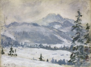 Władysław Serafin (1905-1988), Widok na Giewont z północnego wschodu zimą