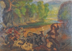 Fryderyk Pautsch (1877-1950), Polowanie na dzika, [1907]