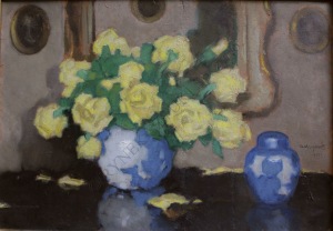 Alfons Karpiński (1875-1961), Martwa natura z porcelaną (1951)