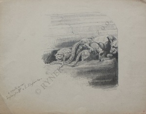 Józef Mehoffer (1869-1946), (rysunek dwustronny, na odwrociu: Motyw z grobowca Fryderyka III w katedrze św. Szczepana w Wiedniu)