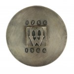 Medal 200 lat Mennicy Warszawskiej, srebrzony,dwuczęściowy, średnica 70mm