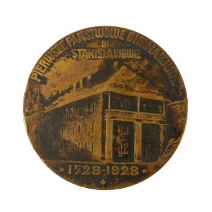 Medal 200-LECIE GIMNAZJUM W STANISŁAWOWIE 1728 - 1928, sygnowany W. Przedwojewski, brąz, Strzałkowski 607 [44]