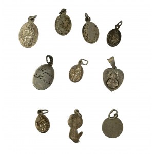 Medaliki, [srebro], różne wzory i motywy, 10 sztuk [3]