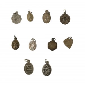 Medaliki, [srebro], różne wzory i motywy, 10 sztuk [4]