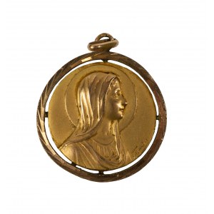 Medalik, duży rozmiar, średnica 32mm, grubo złocony [72]