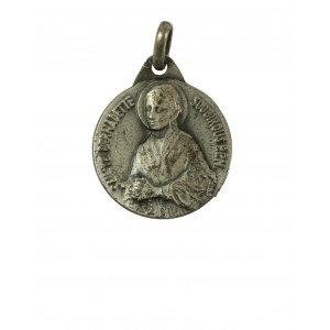 Medalik, [srebro], św. Bernadetta, wizjonerka [objawienia w Lourdes], francuska święta Kościoł katolickiego [104]