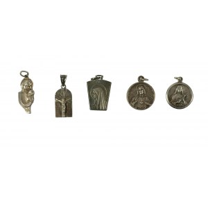 Medaliki [srebro], różne wzory i motywy, 5 sztuk [11]