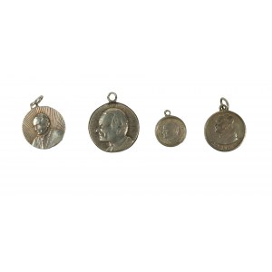 Medaliki, JAN PAWEŁ II, [srebro], 4 sztuki [10]