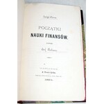 COSSA- POCZĄTKI NAUKI FINANSÓW wyd. 1884