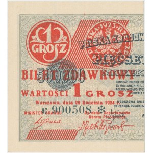 1 grosz 1924 - AC* - lewa połowa