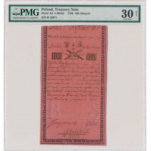 100 złotych 1794 - B - herbowy znak wodny - PMG 30