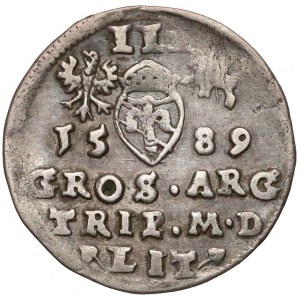 Zygmunt III Waza, Trojak Wilno 1589 - Leliwa -RRR-
