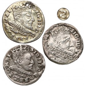 Zygmunt III Waza, Trojaki Wilno 1593-1599 w tym ŁABĘDŹ (3szt)