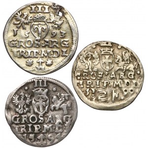 Zygmunt III Waza, Trojaki Wilno 1593-1599 w tym ŁABĘDŹ (3szt)