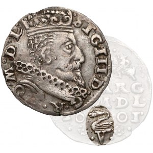 Zygmunt III Waza, Trojak Wilno 1601 - Łabędź - litera V