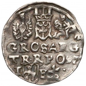 Zygmunt III Waza, Trojak Lublin 1597 - monogram, rurkowana