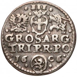Zygmunt III Waza, Trojak Kraków 1606 - Lewart w okrągłej (R3)