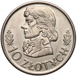 Próba MIEDZIONIKIEL 10 złotych 1958 Kościuszko - nakład 10 sztuk