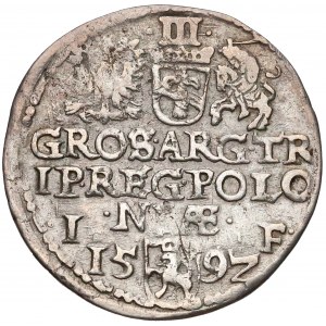 Zygmunt III Waza, Trojak Olkusz 1592 - data po bokach
