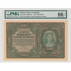 500 mkp 08.1919 - I Serja CP - PMG 66 EPQ