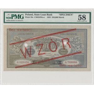 WZÓR 250.000 mkp 1923 - A - perforacja - PMG 58