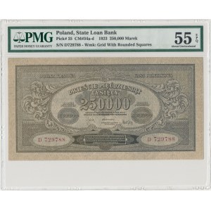 250.000 mkp 1923 - D - numeracja szeroka - PMG 55 EPQ