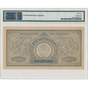 250.000 mkp 1923 - CF - numeracja wąska - PMG 55 EPQ