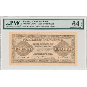 100.000 mkp 1923 - B - PMG 64 EPQ