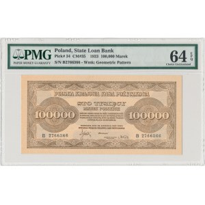 100.000 mkp 1923 - B - PMG 64 EPQ