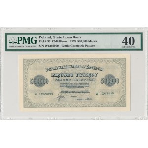 500.000 mkp 1923 - W (Mił.36h) - 7-cyfr - PMG 40