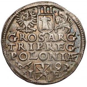 Zygmunt III Waza, Trojak Poznań 1592 - ŁADNY