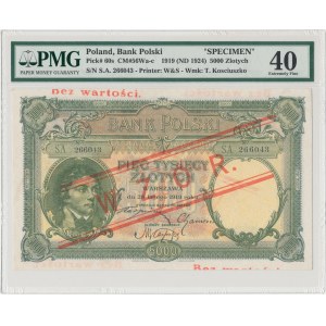 WZÓR 5.000 złotych 1919 - niski nadruk - PMG 40