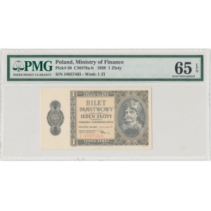 1 złoty 1938 Chrobry - J - PMG 65 EPQ