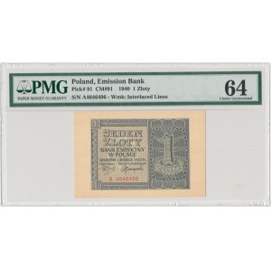 1 złoty 1940 - A - PMG 64