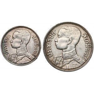 Thailand, Rama VII, 25 und 50 Satang 1929 -2 Stücke