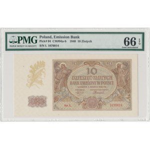 10 złotych 1940 - Ser.L. - PMG 66 EPQ