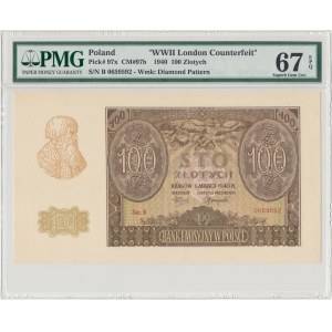 Falsyfikat ZWZ 100 złotych 1940 - PMG 67 EPQ