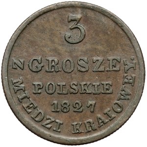 3 grosze polskie 1827 I.B. z MIEDZI KRAIOWEY